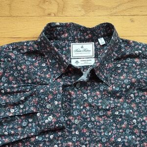 Brooks Brothers Regent Fit XL Made USA Thomas Mason Floral Cotton Shirt